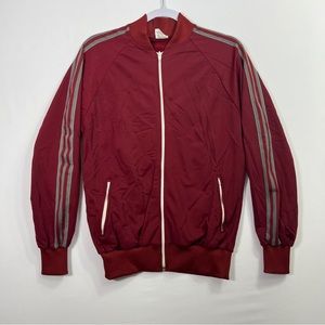 Vintage 70s David Gregg Full Zip Track Jacket Maroon Men’s Size Small Athletic